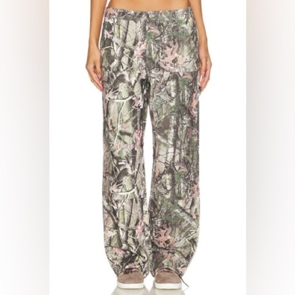 Danielle Guizio Wide Leg Camouflage Print Pants